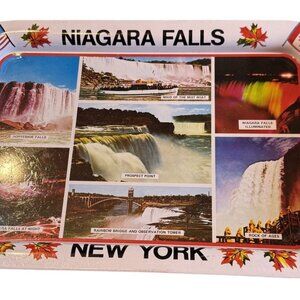 Vintage Niagara Falls Souvenir Tray 11" x 8" USA New York Leaf Border Made In Ho